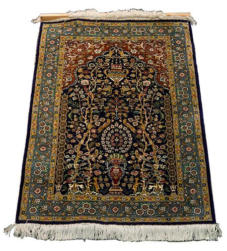 Persian Silk Prayer Rug 4' x 2' 8"