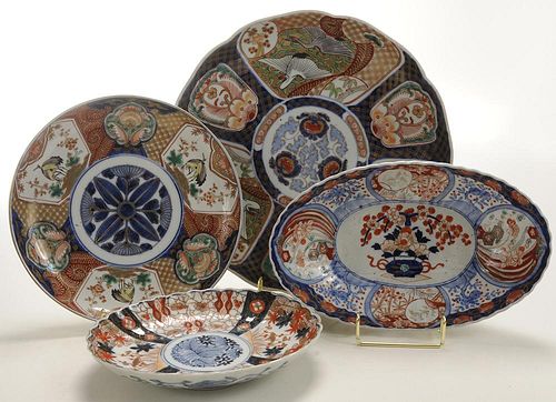 Four Imari Plates and Dishes