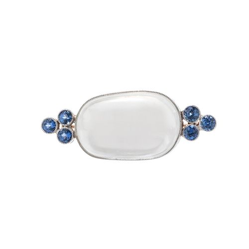 TIFFANY & CO., LOUIS COMFORT TIFFANY, MOONSTONE AND SAPPHIRE BROOCH