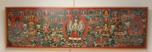 Antique Chinese Tibet Hand Painted Thangka