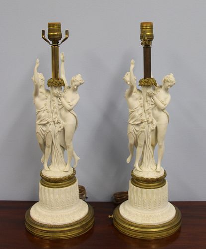 A Pair Of Sevres Bronze Mounted Parian Porcelain