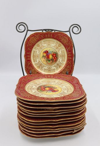 Set of 14 Royal Worcester Signed Hand Painted