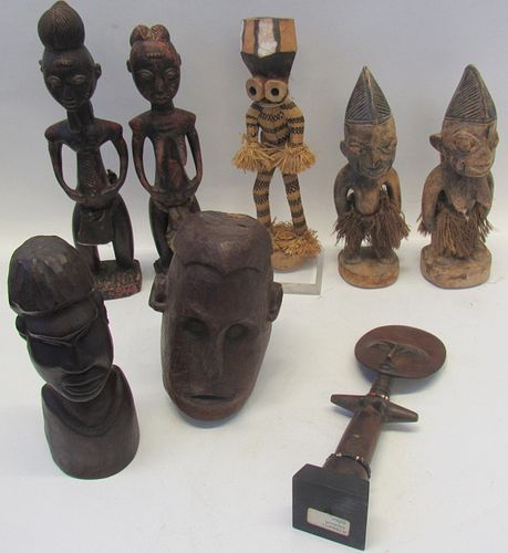 8 Antique African Wood Carvings