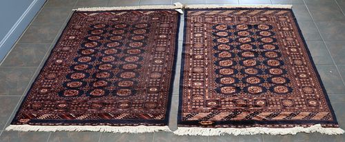 2 Vintage And Finely Hand Woven Bokhara Style