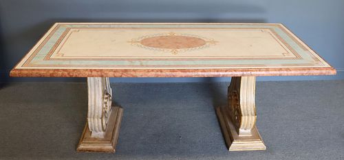 Fine Quality Marbletop Dining Table.