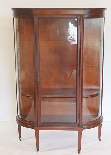 Antique Sheraton Style Mahogany Vitrine Cabinet