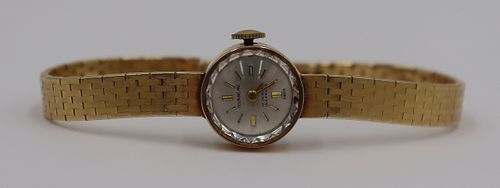 JEWELRY. Vintage Tourneau 14kt Gold Ladies Watch.