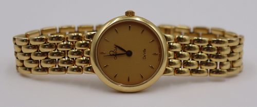 JEWELRY. Ladies Omega De Ville 18kt Gold Watch.