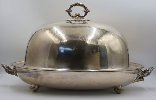 SILVERPLATE. Silverplate Meat Tray and Dome Top.