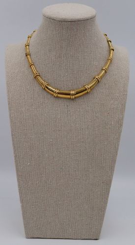 JEWELRY. 18kt Gold Choker Length Necklace.