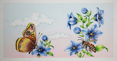Rosiland Solomon (20th C) Butterfly Airbrush