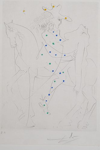 SALVADOR DALI, Picasso's Horse, Etching