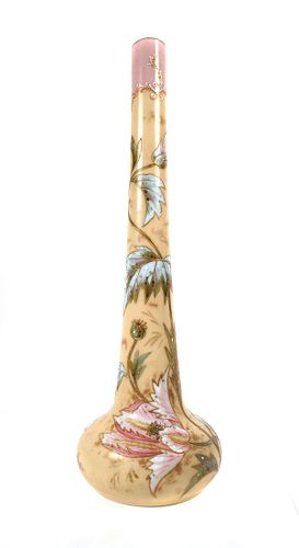 Large MOUNT WASHINGTON BURMESE Glass Vase
