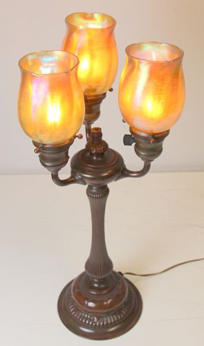 Tiffany Studios 3 Light Table Lamp