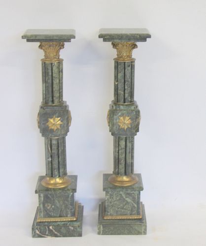 Pair Of Fine Quality Bronze Mounted Marble