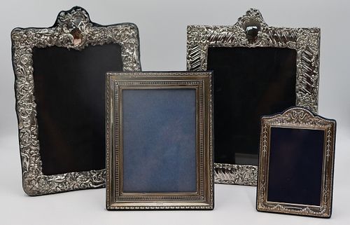 SILVER. Grouping of (4) Assorted Silver Frames.