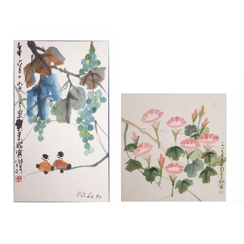 Yeh-Jau Liu (1910 - 2003): Two Watercolor Paintings 