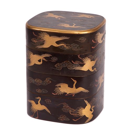 Japanese Four-Tiered Lacquer Jubako Box  