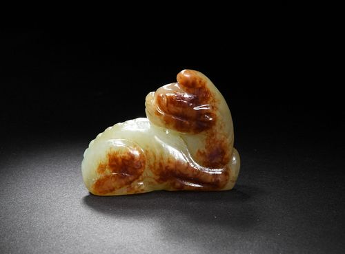 Chinese Jade Carved Beast Toggle, Ming