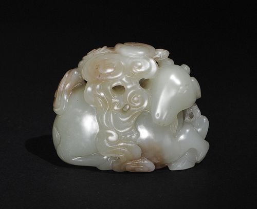 Chinese Jade Carving of Goat, 17th–18th Century