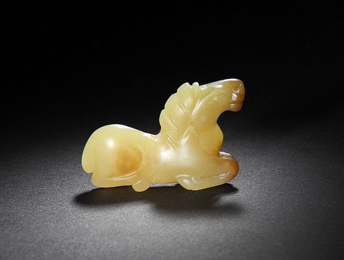 Chinese Yellow Jade Horse, 18th Century