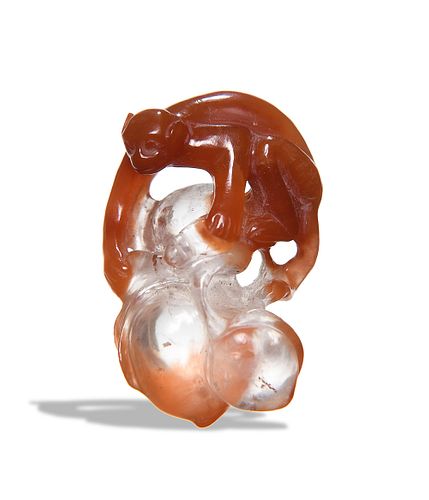 Chinese Carved Agate Monkey, 18-19th Century