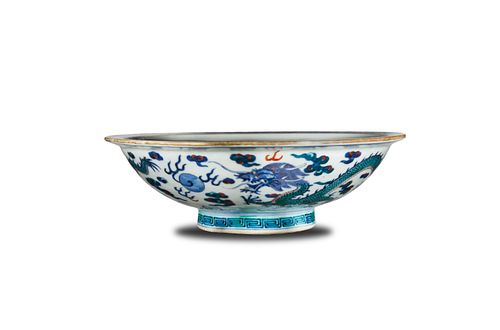 Imperial Chinese Doucai Dragon Bowl, Daoguang