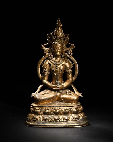 Gilt Bronze Buddha, 18th Century