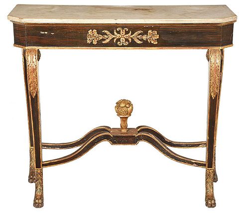 Rare New York Classical Marble Top Pier Table