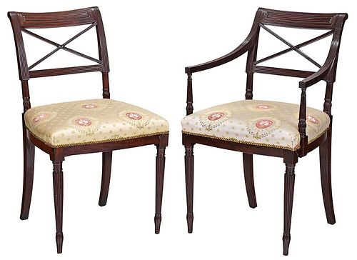 Two Matching New York Federal Dining Chairs