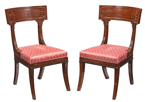 Exceptional Pair of Classical Klismos Chairs