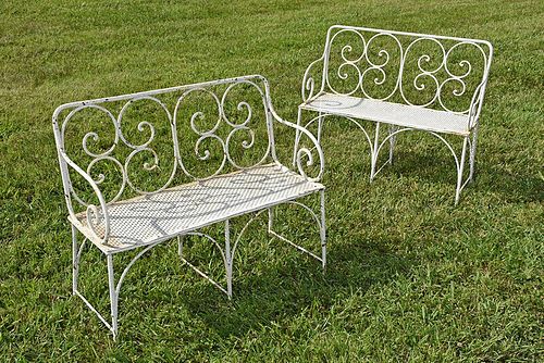 Pair of Vintage French Garden Settees