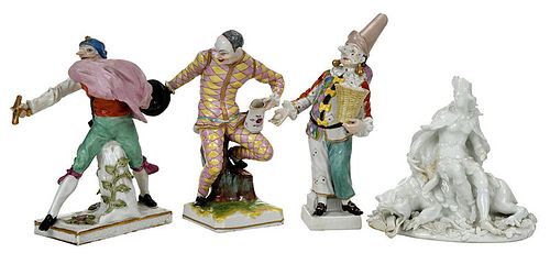 Four Continental Porcelain Figures 