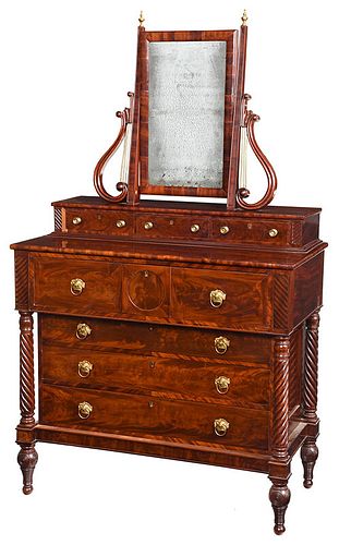 Fine American Classical Dresser with Mirror