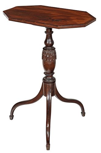 American Federal Mahogany Tilt Top Candle Stand