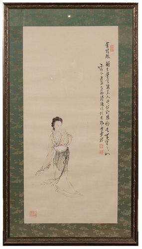 Chinese Painting of Court Lady by Xu Cao