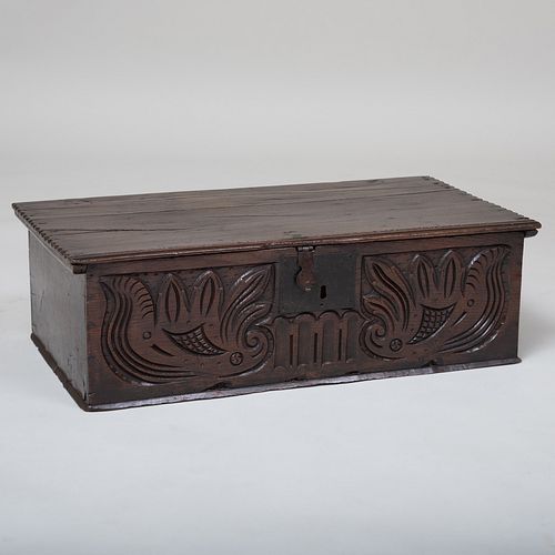 Charles II Carved Oak Bible Box