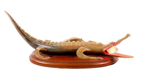 Mid Century Bakelite Alligator Form Table Lamp