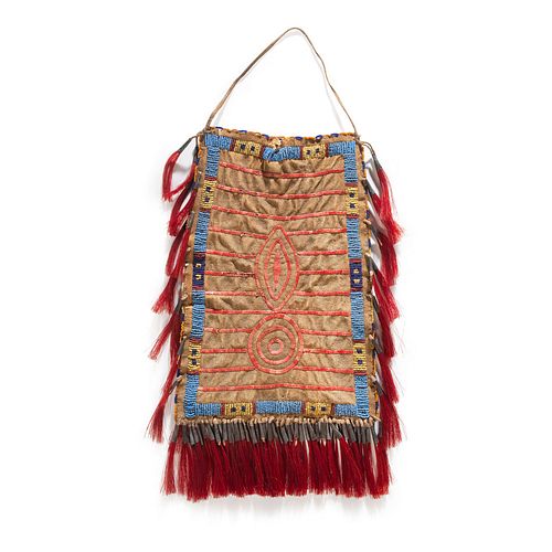 Sioux Quilled and Beaded Elk Dreamer Society Bag, From the Collection of Nick and Donna Norman, Colorado