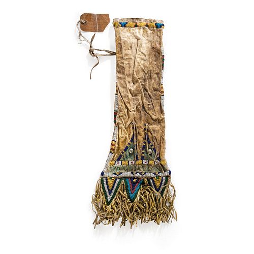 Sioux Beaded Hide Tobacco Bag, Purportedly Belonging to Red Cloud (Lakota, 1822-1909)