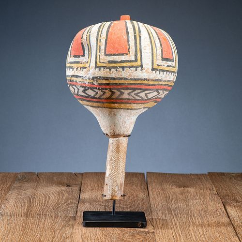 Large Pueblo Polychrome Gourd Rattle, From the Collection of Dick Jemison, Alabama