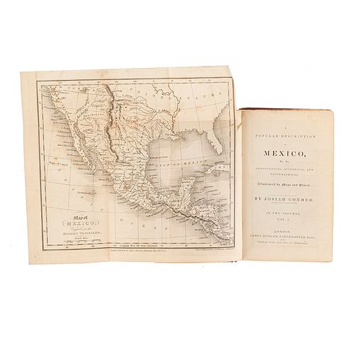 Conder, Josiah. A Popular Description of Mexico &c. &c. Geographical, Historical, and Topographical. London,1840. Dos tomos en un vol.