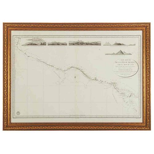 Carte Reduite de la Cote du Mexique Sur la Mer du Sud Depuis le Golfe Dulce... Paris,1823. Mapa grabado, 57 x 89 cm.