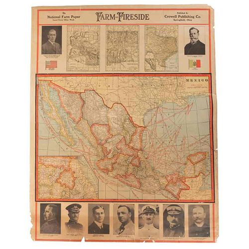 Farm and Fireside. Mapa de México. Springfield, Ohio: Crowell Publishing Co., 1916. Mapa impreso a color.