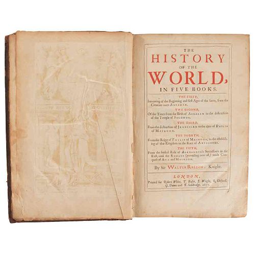 Raleigh, Walter. The History of the World in Five Books... London, 1677. Ocho mapas plegados.