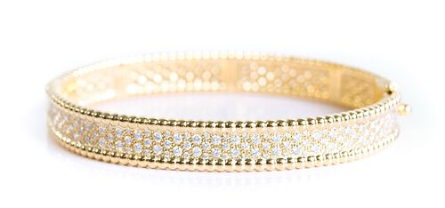 Attr. VCA 18K Perlee Pearls YG Bracelet w/Diamonds