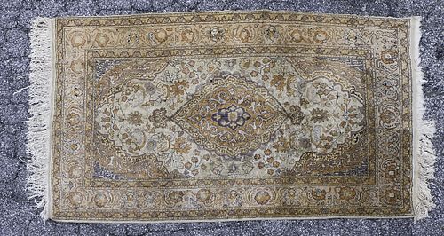 Finely Woven Persian Wool/Silk Rug