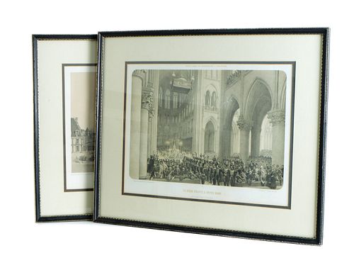2 Mid 19th C Paris Lithographs by Philippe Benoist