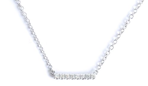 Gabriel & Co 14K Diamond Bar Pendant Necklace