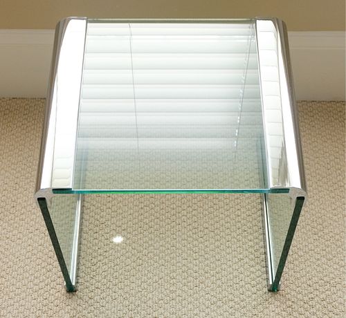 Attr. Pace Collection Waterfall Glass Side Table
